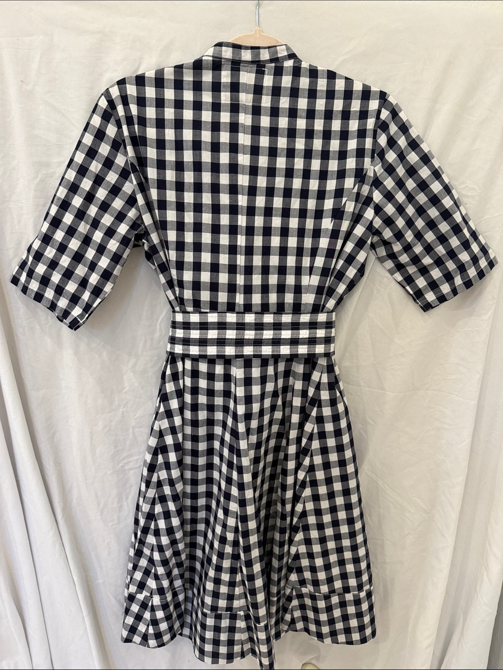 Bell midi dress gingham blue button dress size 10 - Picture 4 of 4